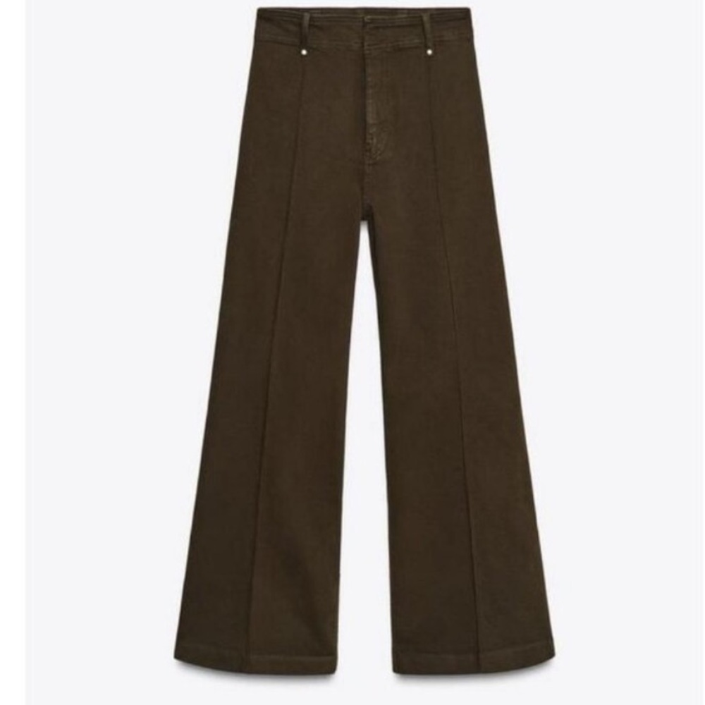 🤎ZARA JEANS ZW COLLECTION TAILORED
WIDE LEG HIGH-WAIST. size 4.